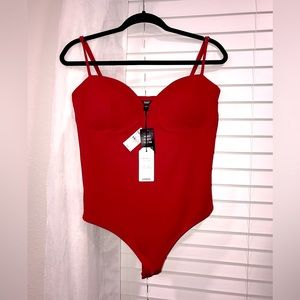 EXPRESS Compression bustier bodysuit (with bra cups) - NWT